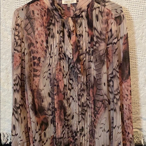 Women’s Long Sleeve Blouse w/neck tie - Picture 1 of 6